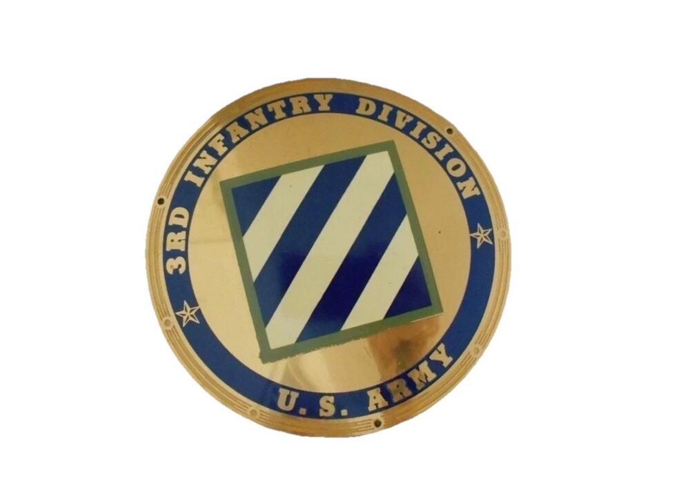 Vintage 3rd Infantry Division US Army plaque license plate topper